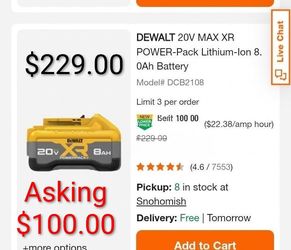 DeWalt 20v XR POWERPACK 8.0 Lithium-ion 8Ah Battery