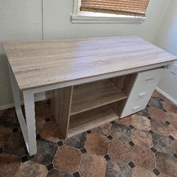 desk with cabinets 