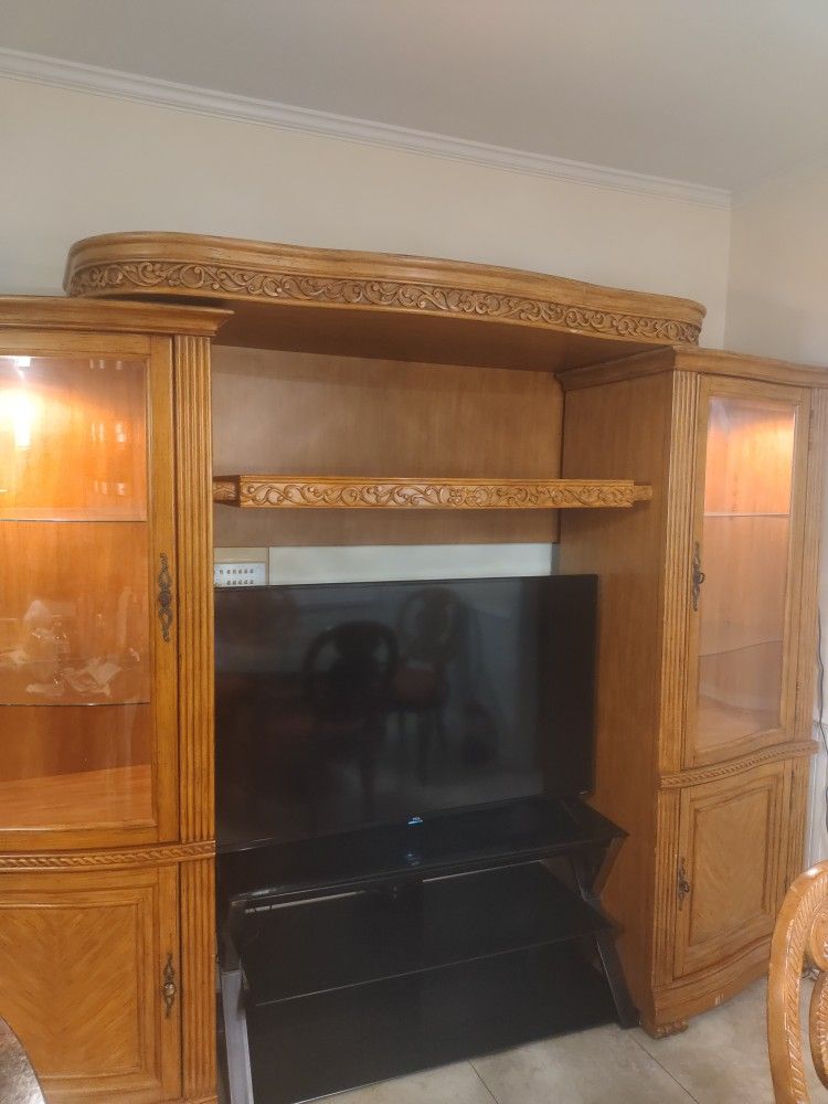 Wood Entertainment Wall Unit