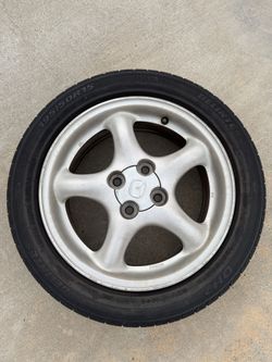 ► (1) Slightly Bent Mazda Miata 15" OEM Light Weight Alloy Wheels NA NB w/ 195/50/15 Tire