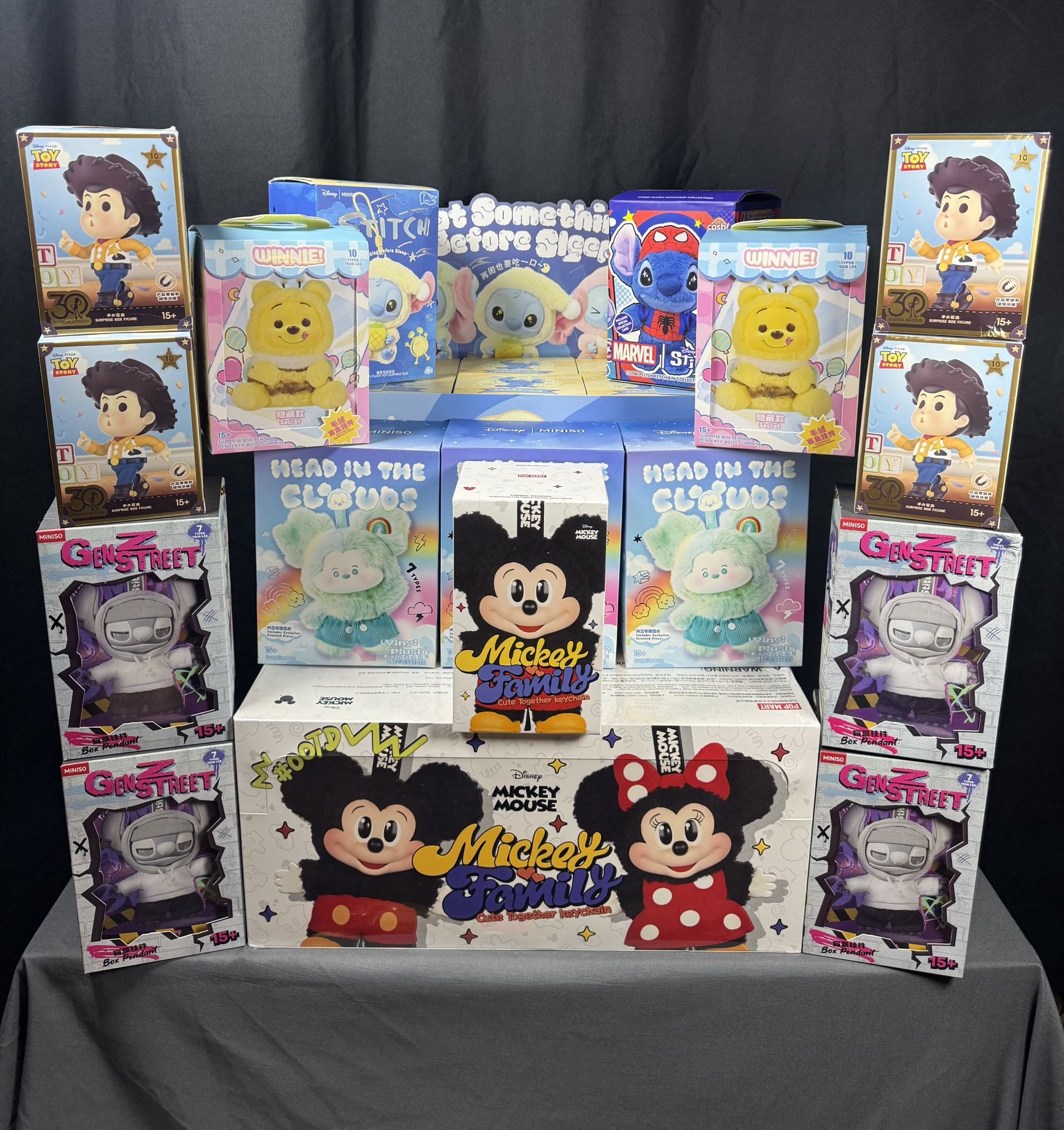Pop Mart/Miniso/Cureplaneta: Miscellaneous Disney “Mickey & Family, Mickey In Clouds, Stitch Gen Z, Stitch Eat Before Sleep, Stitch Marvel, Winnie The