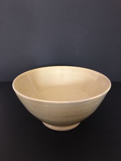 Vintage Signed Yellow Pottery Mixing Bowl