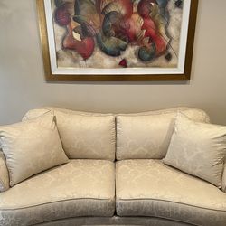 Ethan Allen Elegant Cream Upholstered Sofa
