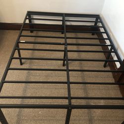Full Size Metal Bed Frame And Memory Foam L-shape Sofa