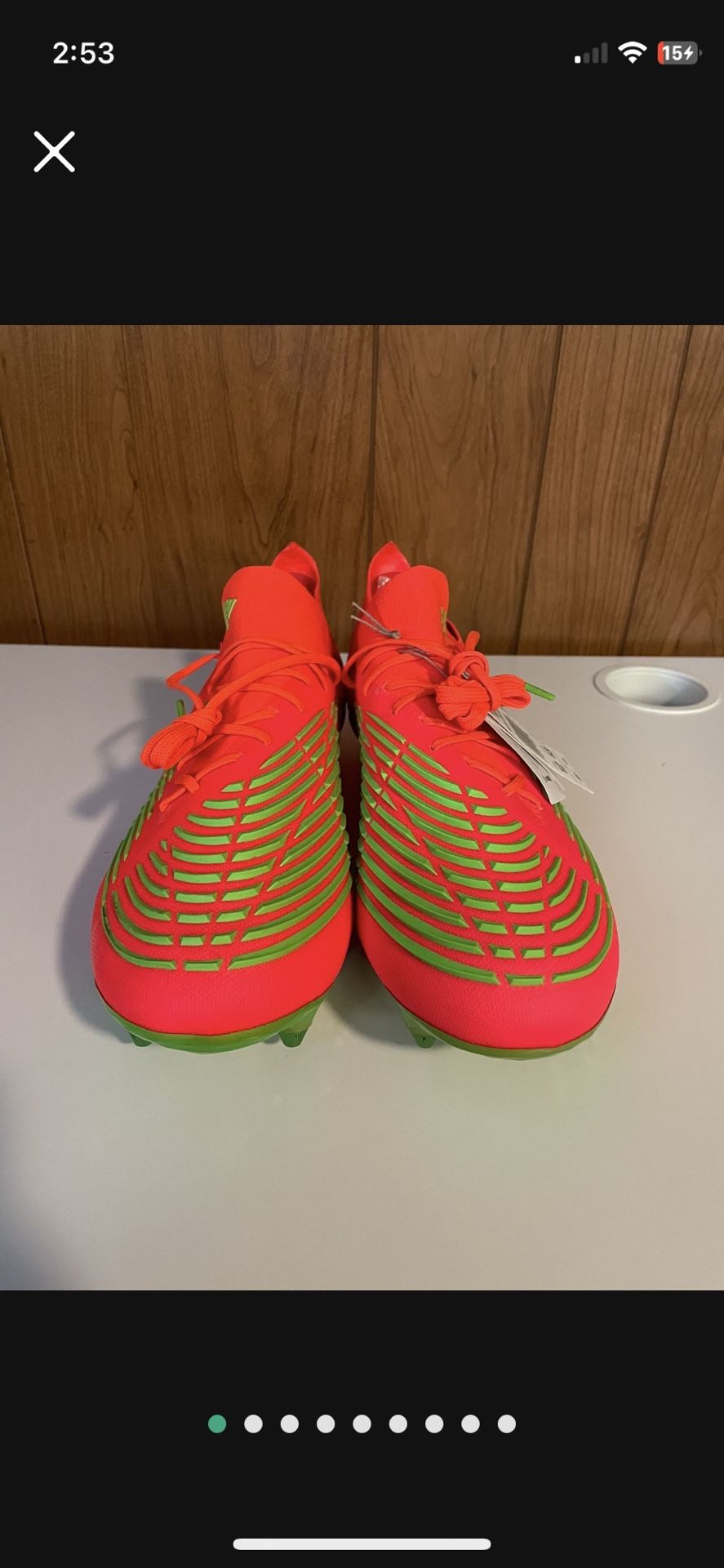 Adidas Predator Edge.1 Low SG Solar Red Green Soccer Cleats Men's Size 12 GW1010