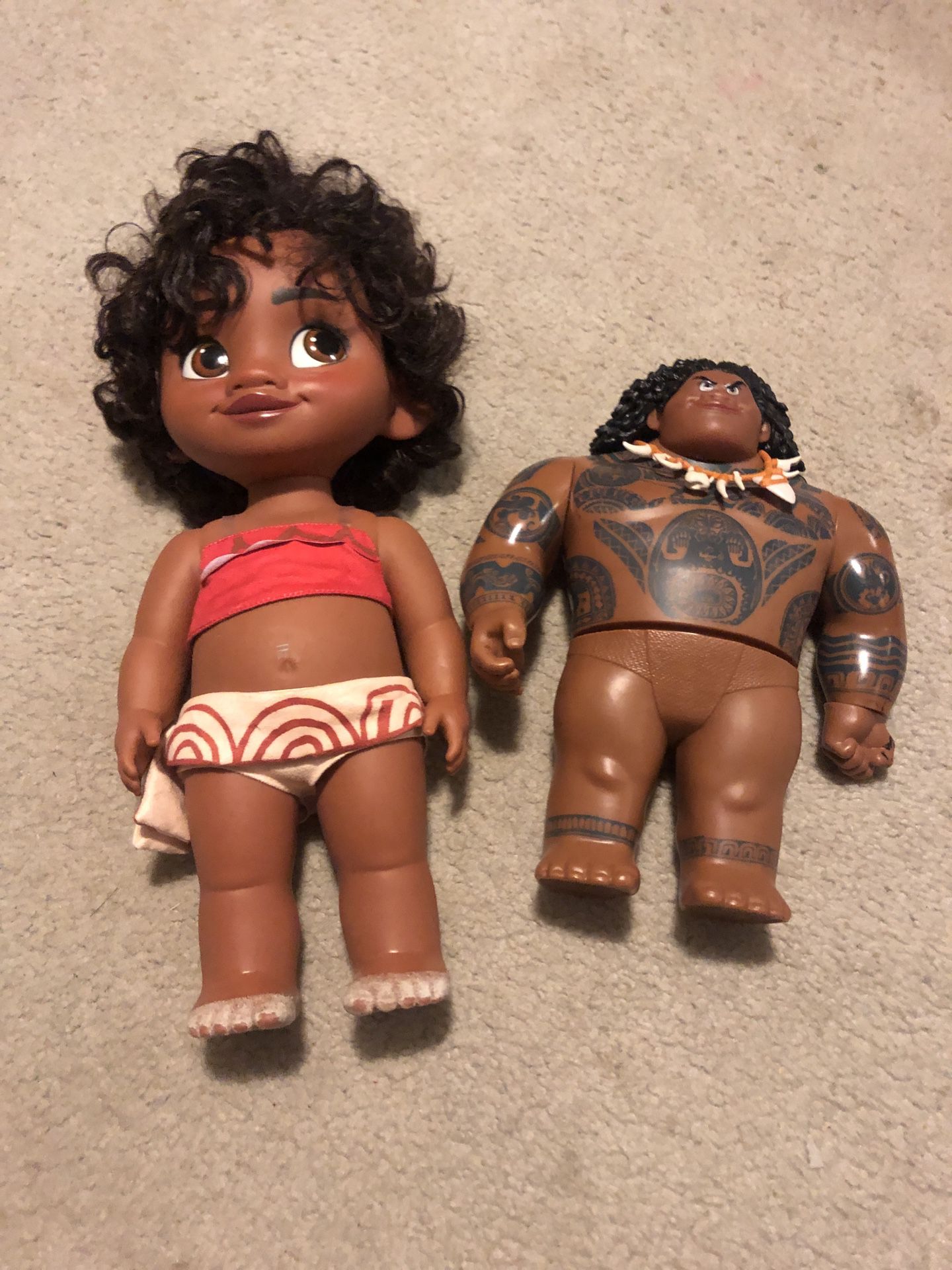 Moana and Maui dolls