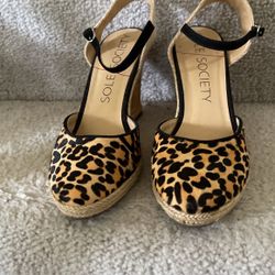 Sole Society Leopard Wedges