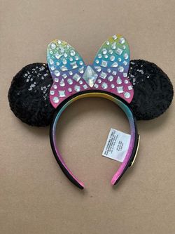 $13.00 , Minnie Mouse ear headband, rainbow colored