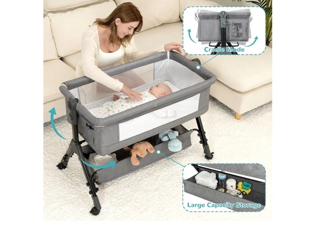 in Baby Bassinet Bedside Sleeper, Bedside Crib for Baby