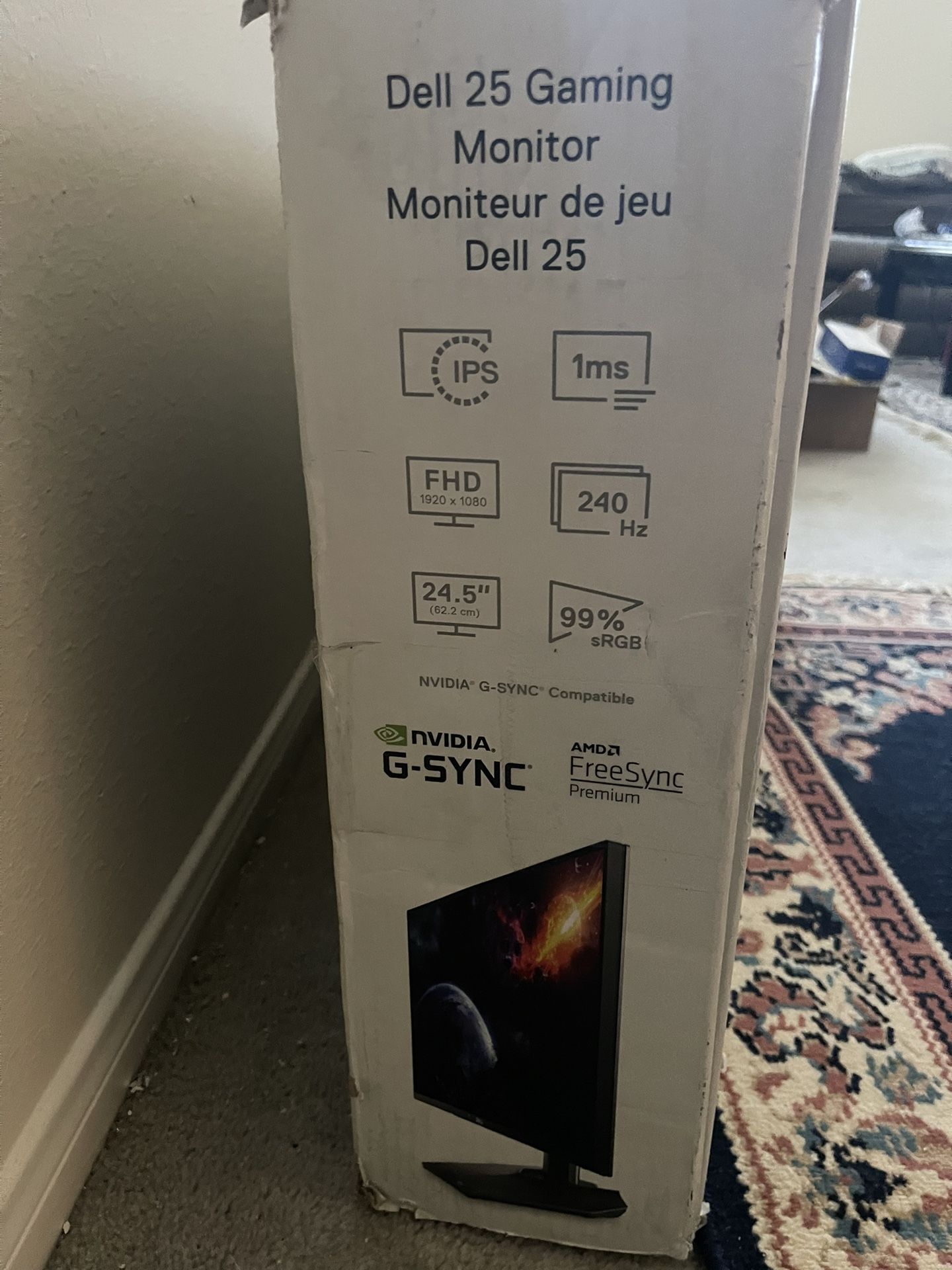 Dell 25” Gaming Monitor 240hz IPS 1ms FHD FreeSync Gsync S2522HG NEW NIB