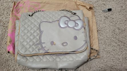 Sanrio Original 2012 Gray Quilted Hello Kitty Crossbody Bag