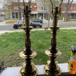 Vintage Stiffel Brass Table Lamps  (Pair