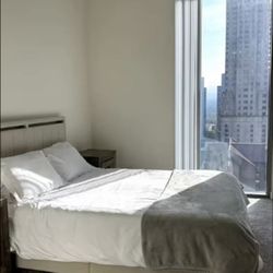 Queen Bed Frame + Mattress + Box spring