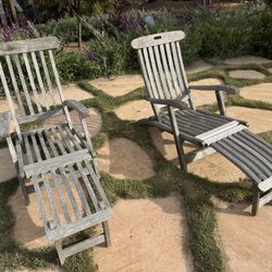 Pair Of Teak Reclining Chairs
