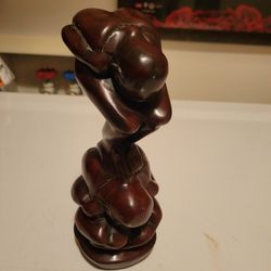 Beautiful Double Yogi Hand Carved Sculpture.  Heavy Resin.
