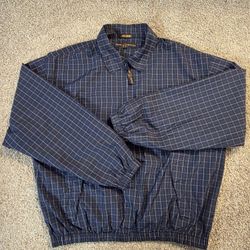 Vintage Tommy Hilfiger Jacket Windbreaker Pullover Golf 1/4 Zip Plaid X-Large