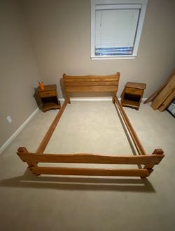 Full Bed Frame & 2 Night Stands - Firm Price OBO