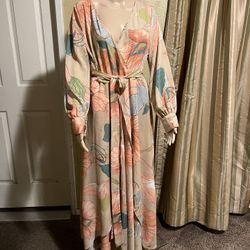 Vestido Largo Nuevo De Manga Larga Nuevo Y Elegante Talla Mediana