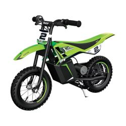 Razor SX125 12V(100W) McGrath Dirt Electric Bike - Green: Steel Frame, 12.5" Wheels