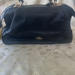 Brand New Coach Hand Band Purse For Women Original Leather Black 