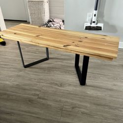 Wood Coffee Table With Metal Legs