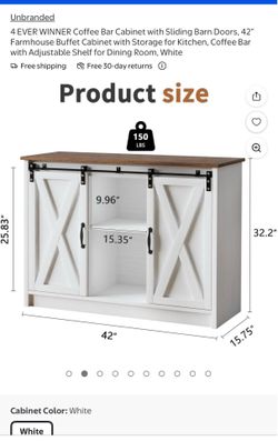 Coffee bar cabinet with sliding doors