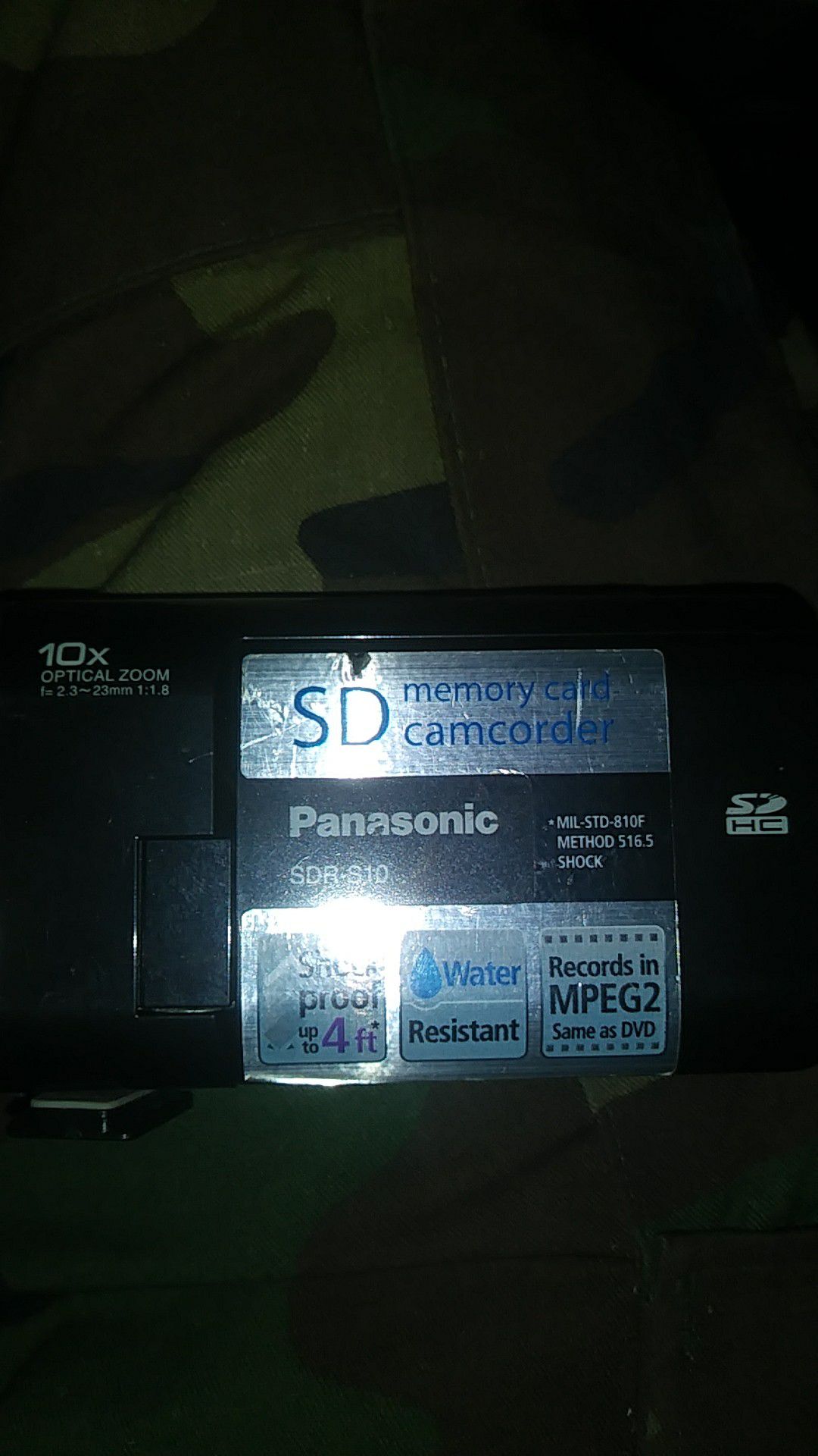 Panasonic SDR-S10 SD memory card CAMCORDER 10x optical zoom