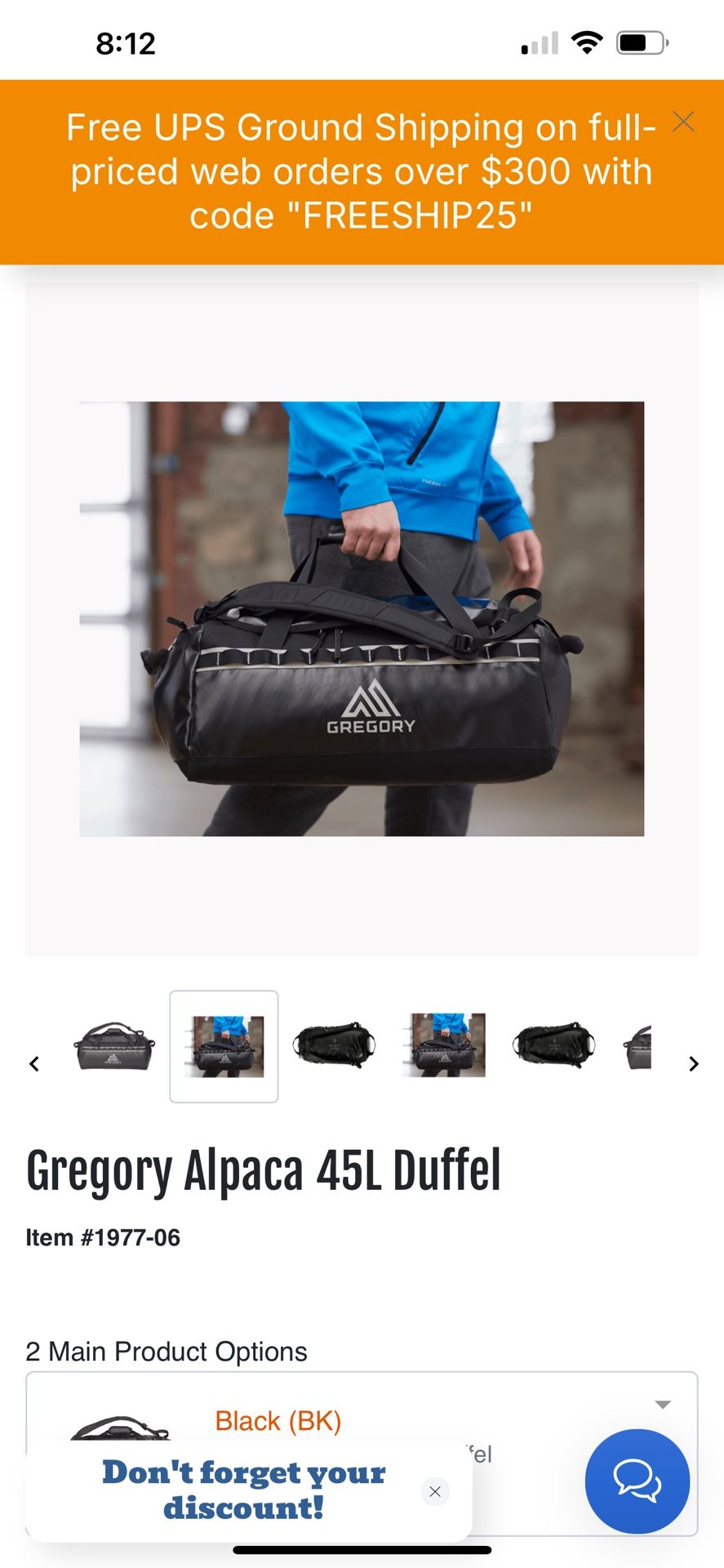 Gregory, alpaca 45 duffel, NEW, one sweet bag for all your stuff. Read the details. $89