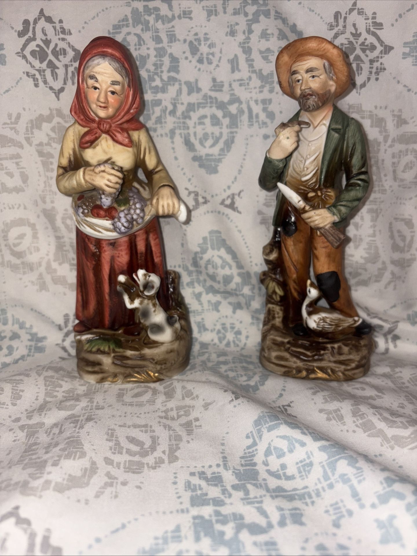Vintage Homco Taiwan 1980s Old Couple Porcelain