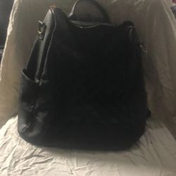 Black Checkered Backpack /purse