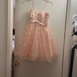 Beautiful  Pink Flower Dress 