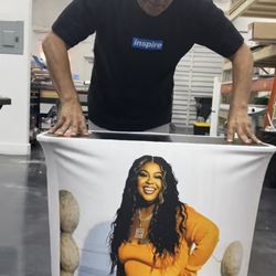 Customize table, portable holds up to 45 pounds put your logo on it