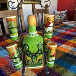 Glass bottle & Shot Glasses