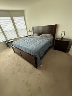 Dark Wood King Bed Frame