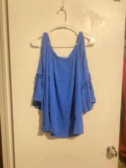 Fever London Women's Royal Blue Long Sleeve Blouse Size XL NWOT