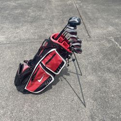 Full Set Of Left Handed Golf Clubs With Nike Bag