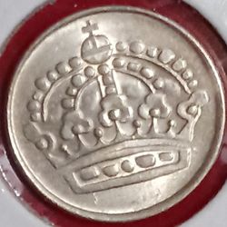 Real Silver Antique Sweden Coins 1952&64 Krona + Brilliant 
