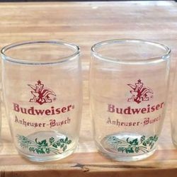 Vintage Budweiser Anheuser Busch Barrel Glasses