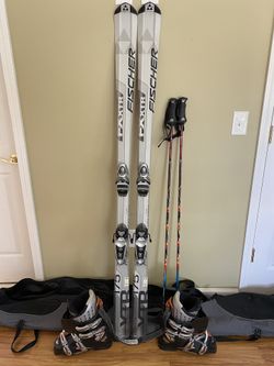 Fischer Skis & Head Boots & Poles & Case
