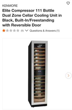 Kenmore 111 bottle cooler with reversible door