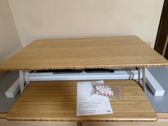 Fully Cooper Standing Desk Converter - 35" Height (Natural Bamboo)