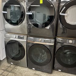 Samsung Steam Used Washer 5.0 Cu Ft And New Dryer Gas 7.5 Cu Ft Set Smart 