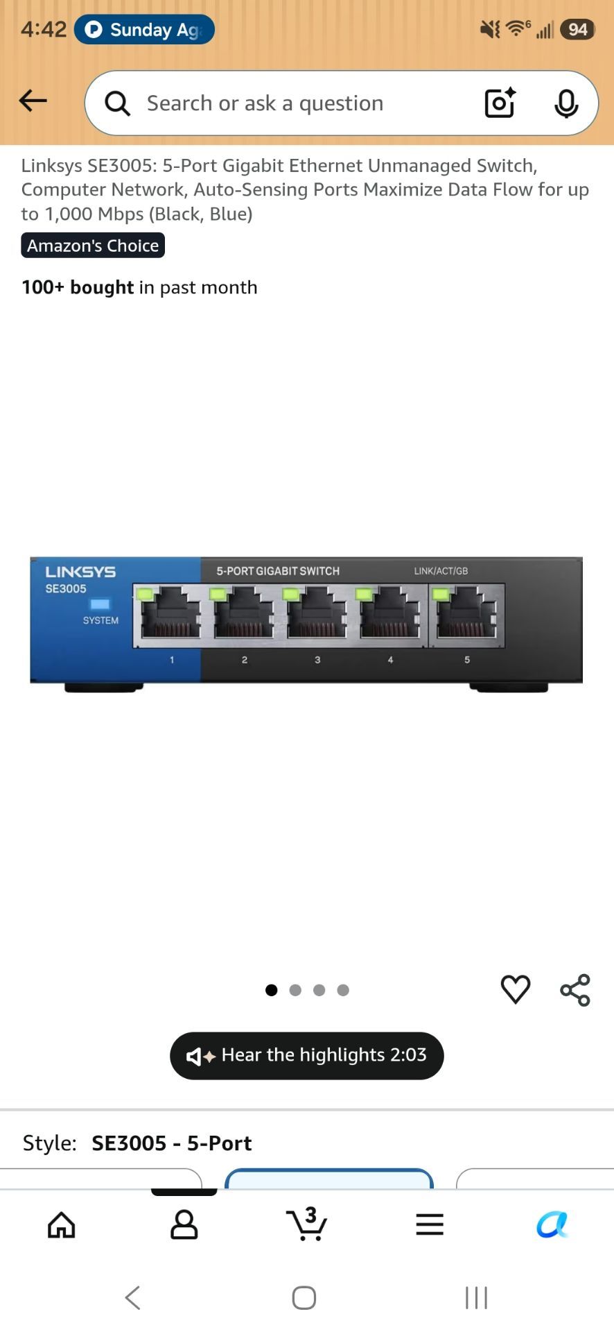 Linksys SE3005: 5-Port Gigabit Ethernet Unmanaged Switch