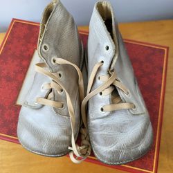 Vintage Old Antique Wee Walker Leather Baby Shoes