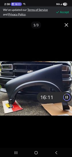 New Driver Side Fender 2000 Chevy S10