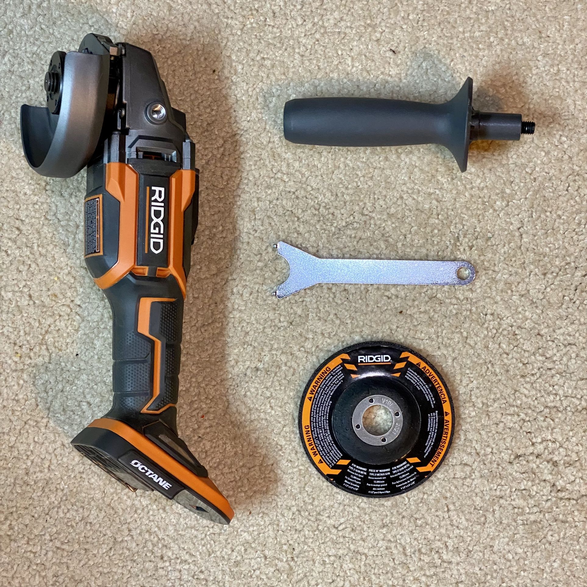 RIDGID 18 Volt OCTANE Cordless Brushless 4 1 2 in. Angle Grinder