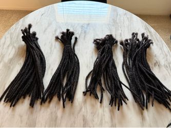 16” Human Hair Loc Extensions – Pencil Width – Natural Black – Unused (100)