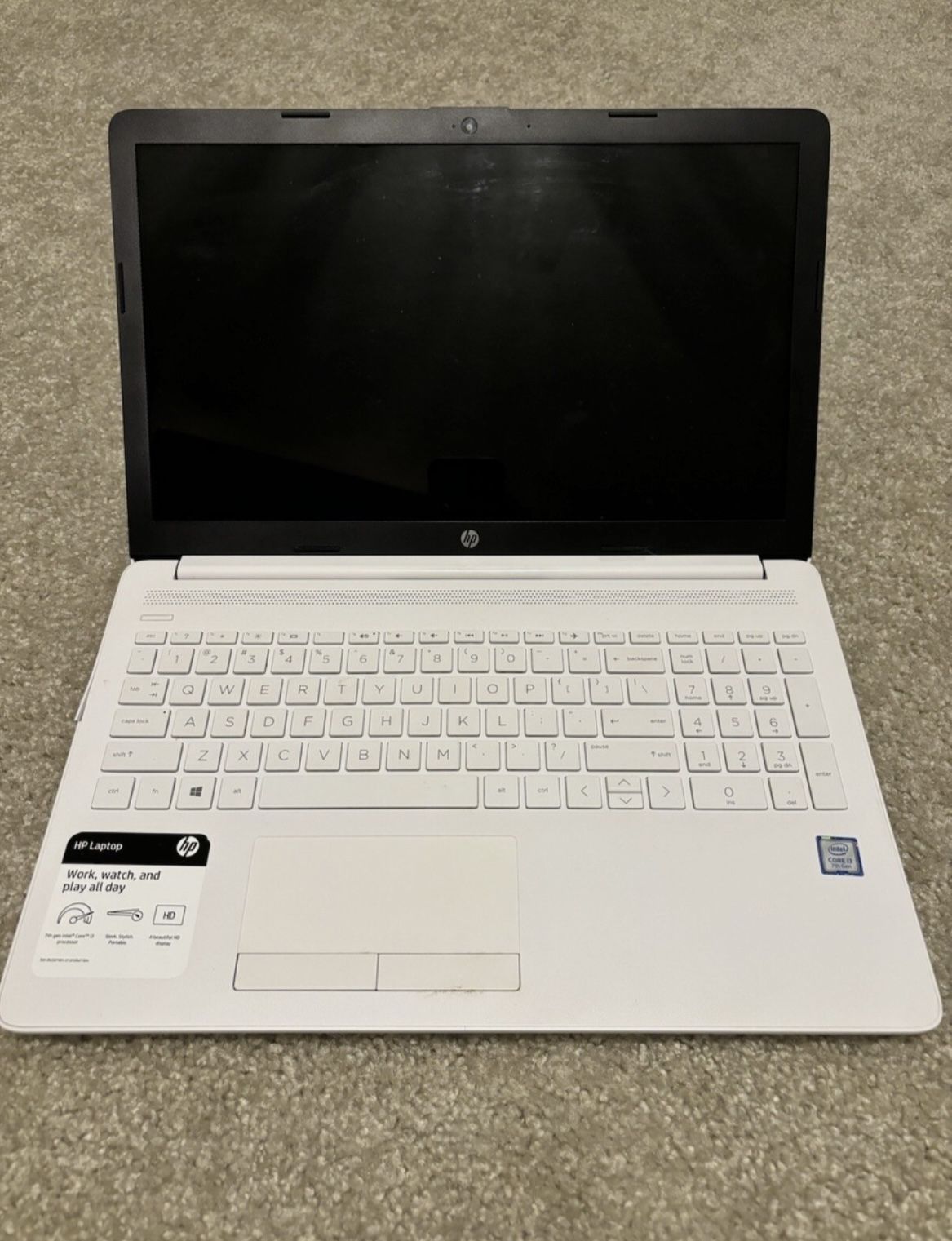 White Hp Laptop 14’ Intel
