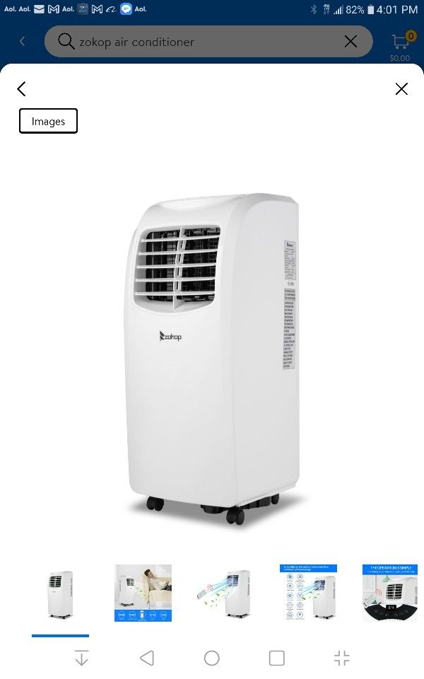 ZOKOP 3 in 1 8,000 BTU Portable Air Conditioner Dehumidifier