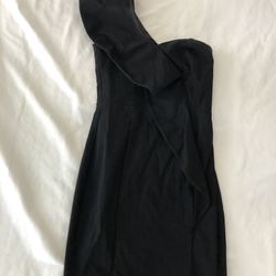 One Shoulder Black Dress Small